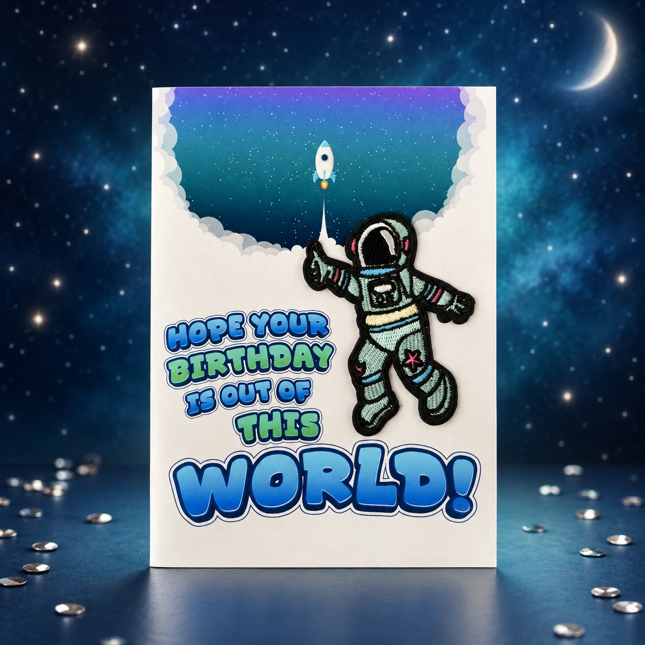 Colorful outer-space birthday card